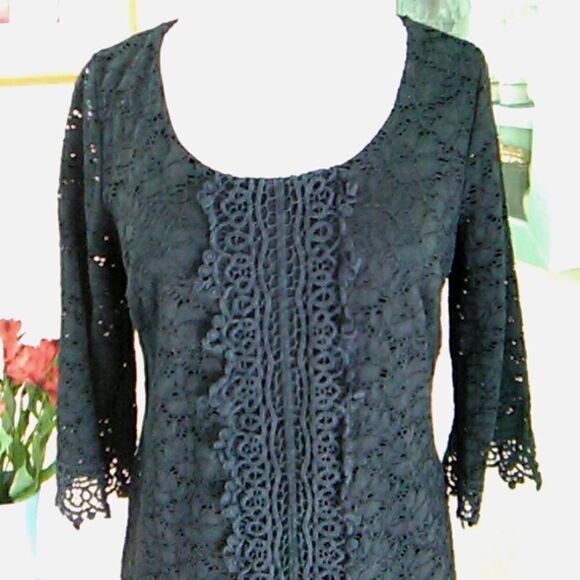 Alfani Woman Black Lace Shift Dress - Picture 2 of 11